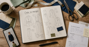 Créer sa marque de vetement croquis et tissus