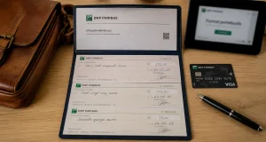 Format chéquier portefeuille pour paiements quotidiens