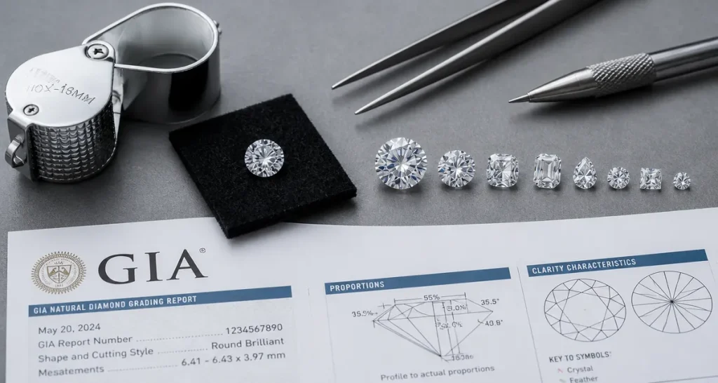 pureté diamant analyse loupe certificat GIA
