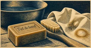 Savon fiel de boeuf utilisation : savon anti-taches et brosse