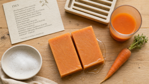 Savon au carotte artisanal, peau éclatante et douce