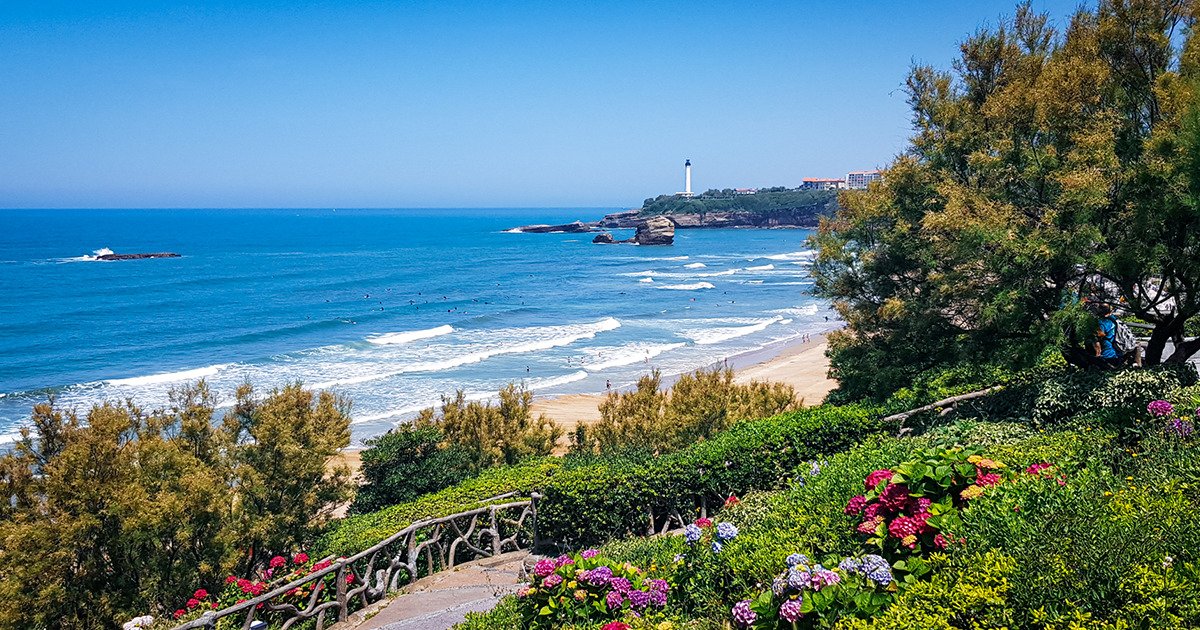 Urlaubsort Biarritz mit Aussicht auf der Meer