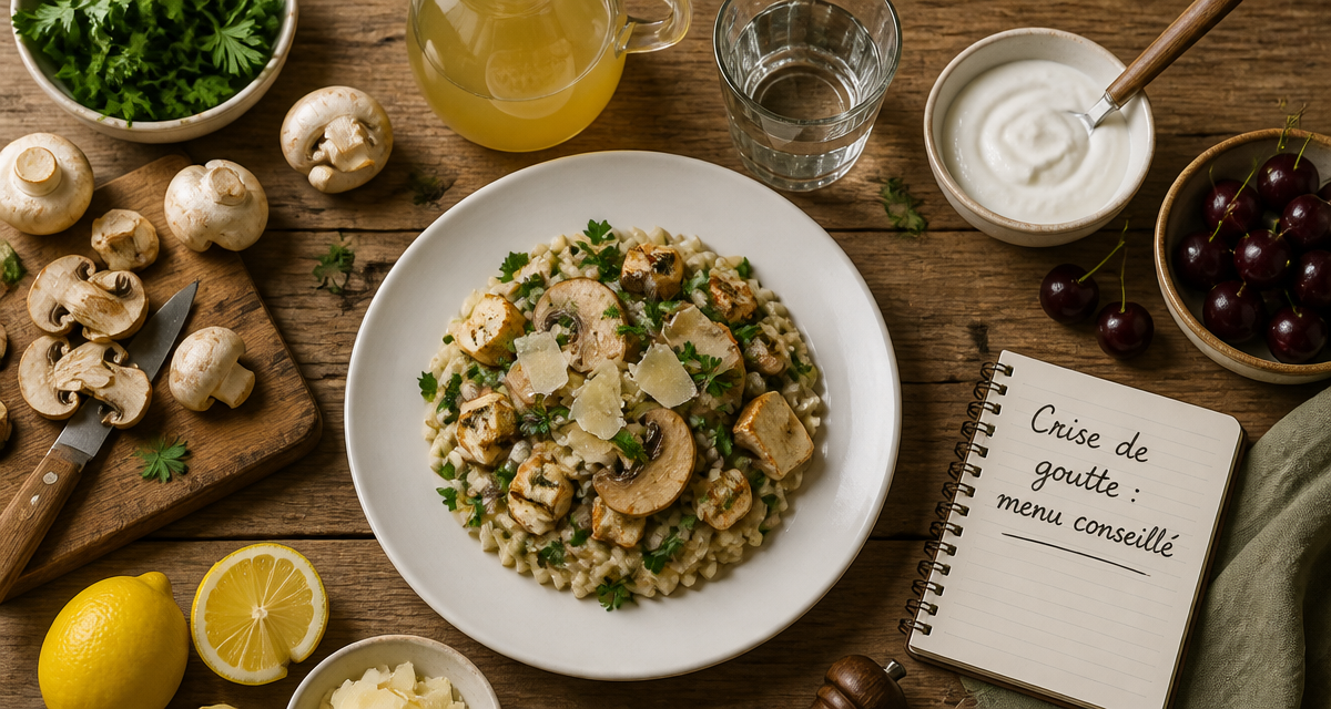 alimentation pour crise de goutte risotto champignons tofu