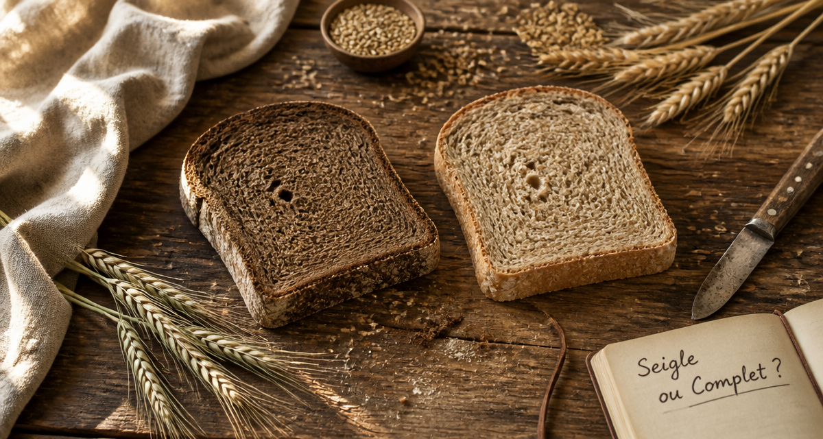 Pain de seigle ou pain complet sur table rustique