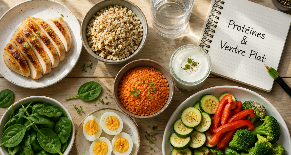 Proteines pour maigrir du ventre assiette aliments