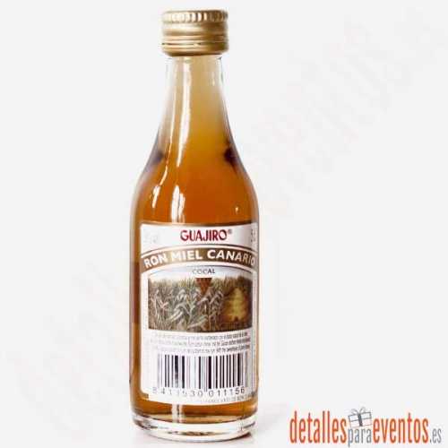 Botellitas Mini botellas Guajiro Ron Miel Canario 5cl