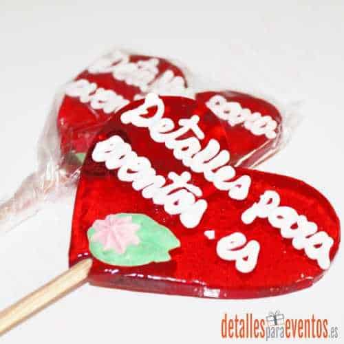 Piruletas personalizadas corazón grandes 11cm