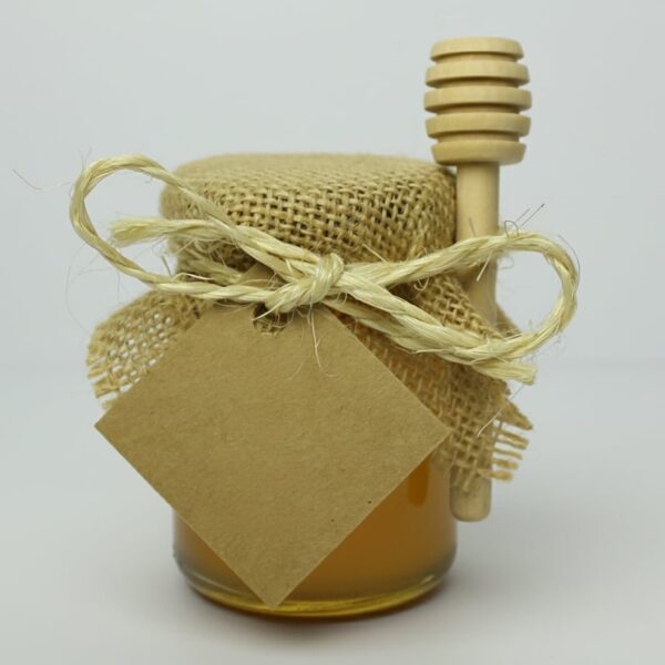 Tarro de miel artesanal con cucharilla de madera