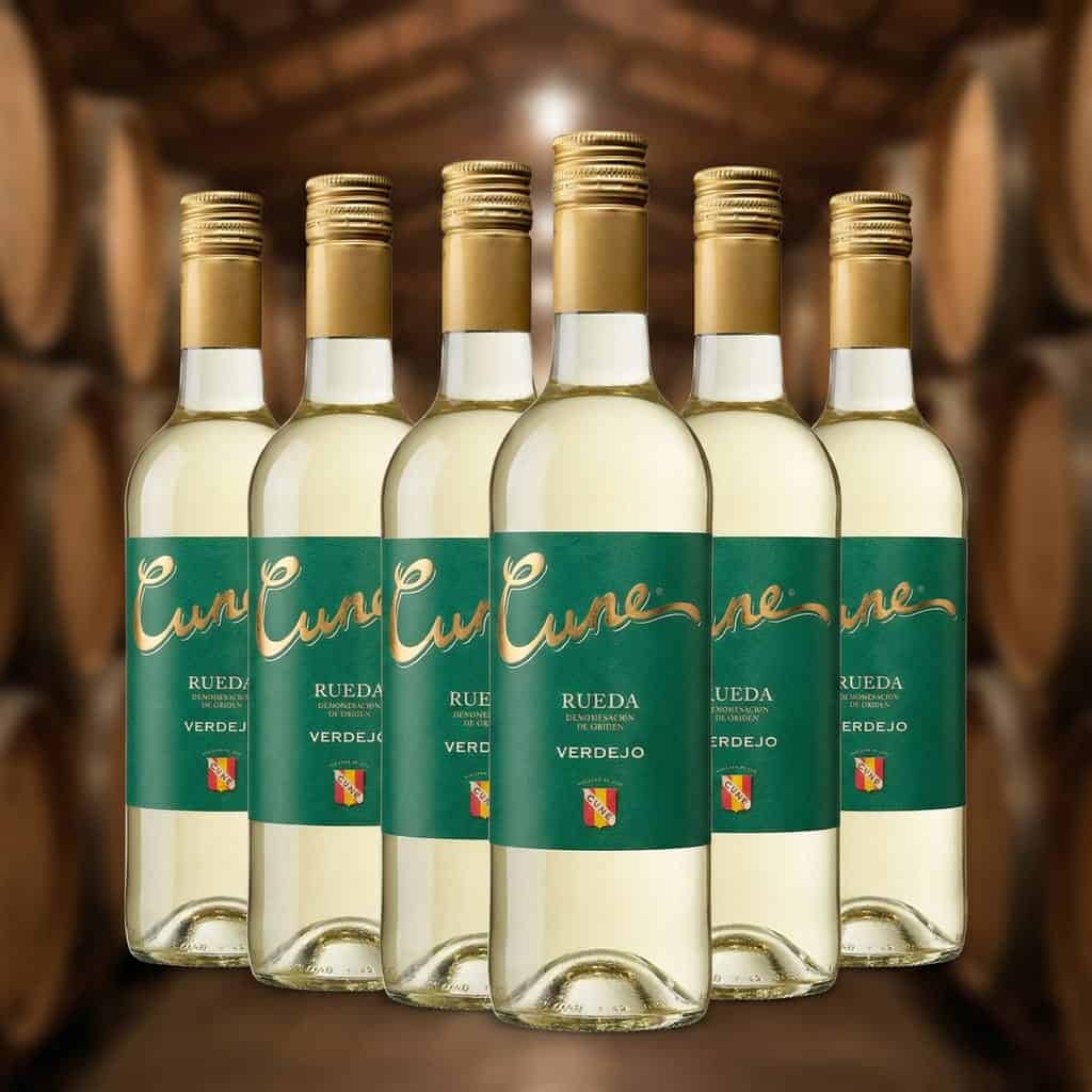 Botellas de vino blanco Cune Rueda Verdejo