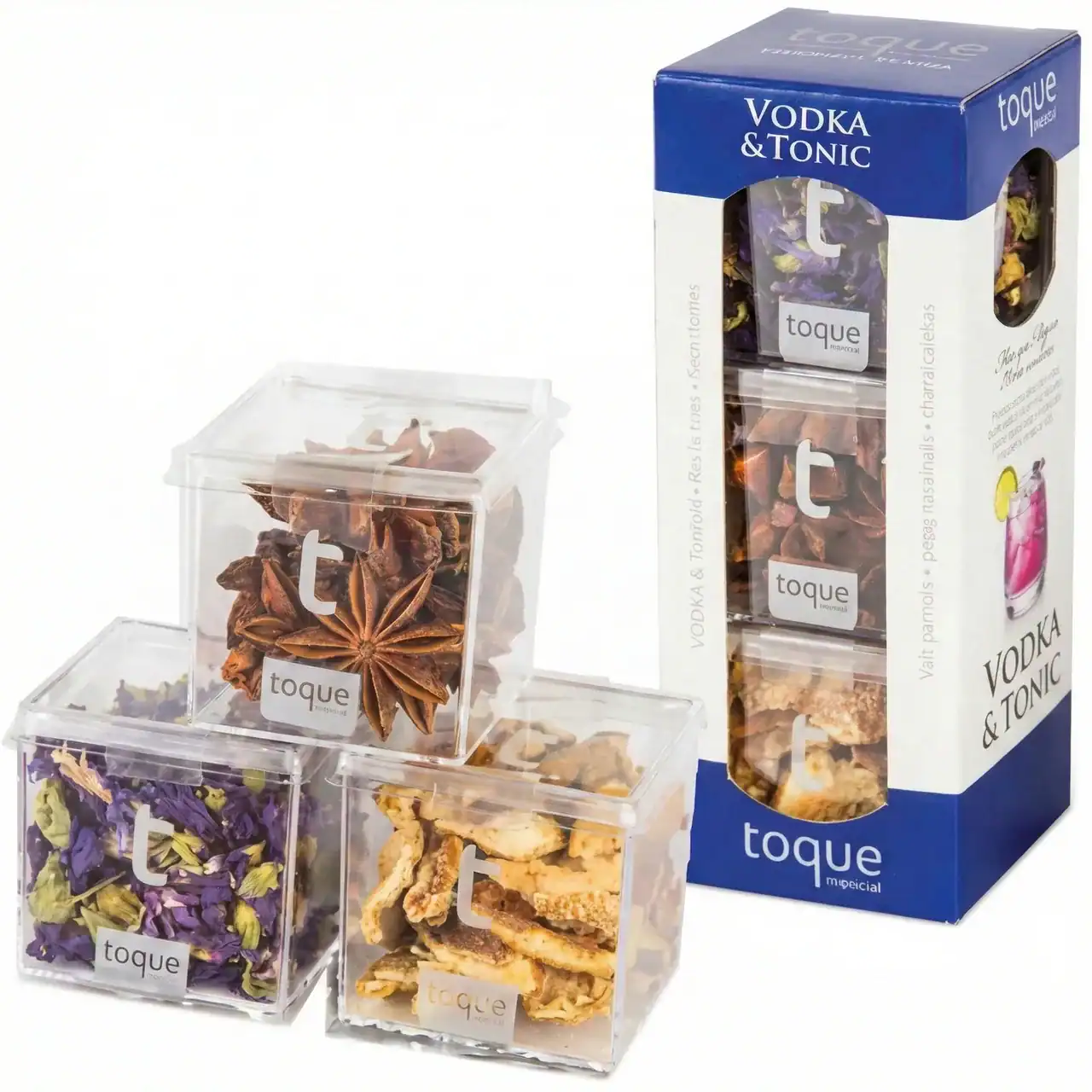 Conjunto de especias y hierbas para vodka y tónica Toque