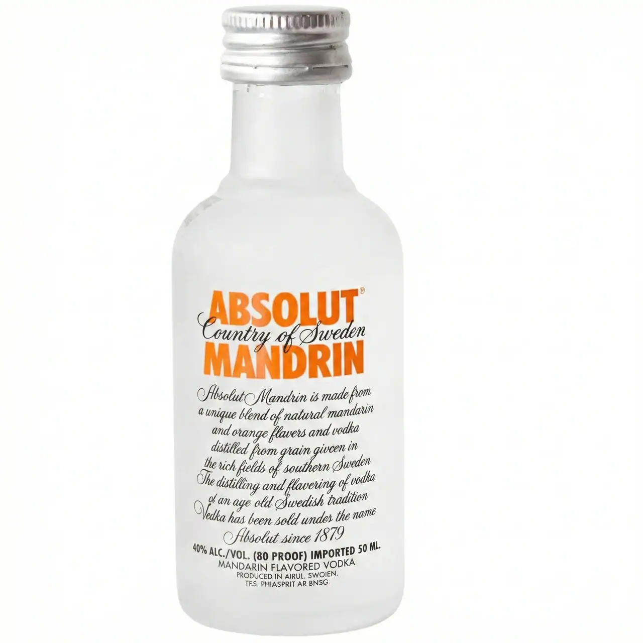 Botella Absolut Mandrin vodka de mandarina