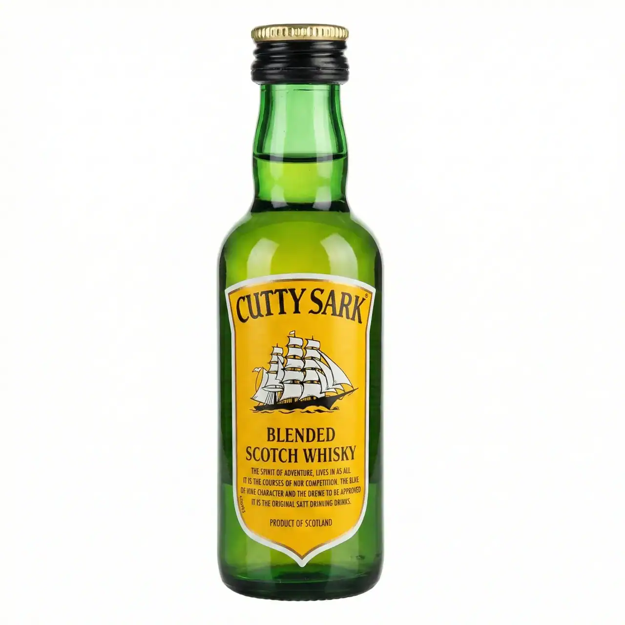 Botella verde de Cutty Sark Blended Scotch Whisky