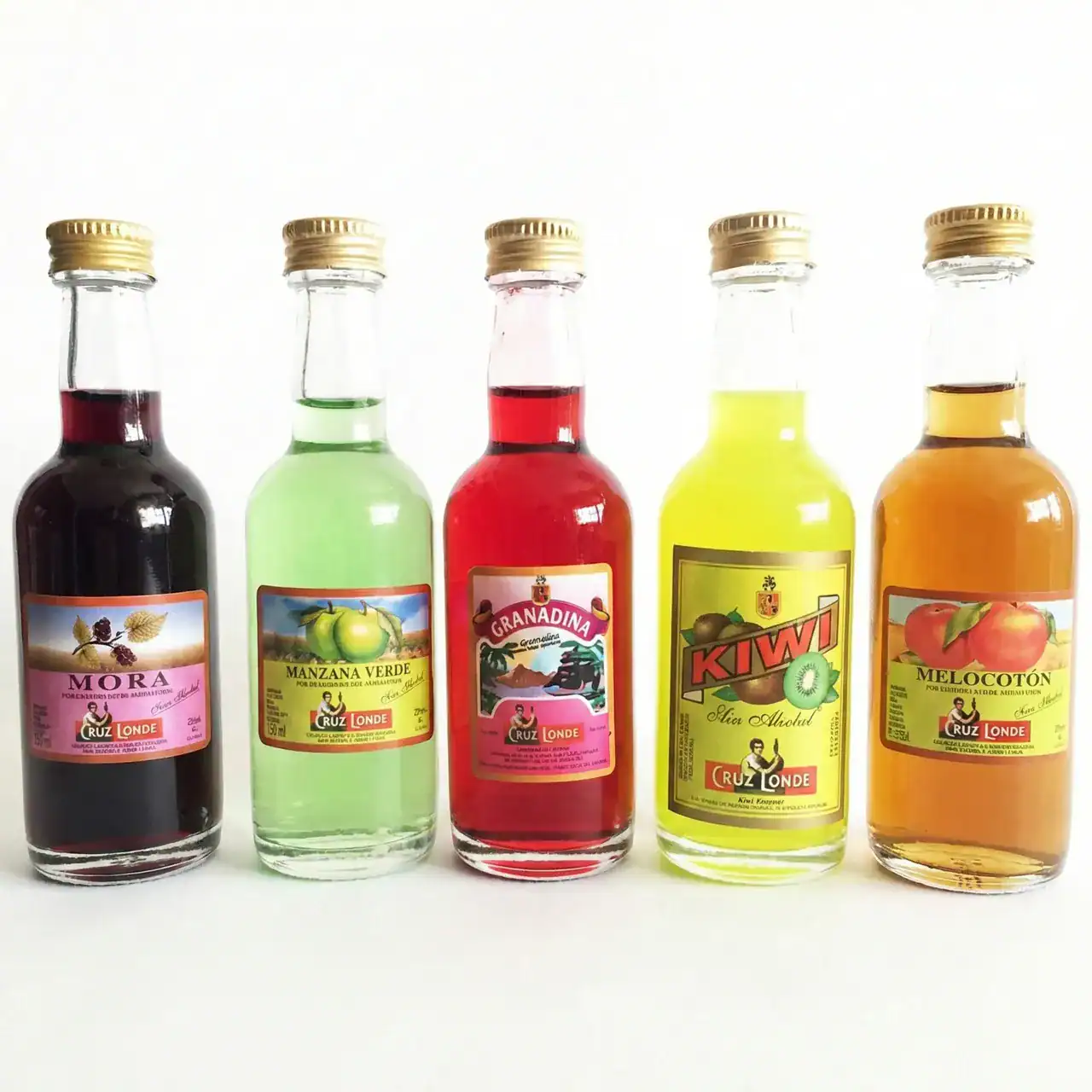 Bebidas Cruz Londe: Mora, Manzana Verde, Granadina, Kiwi, Melocotón