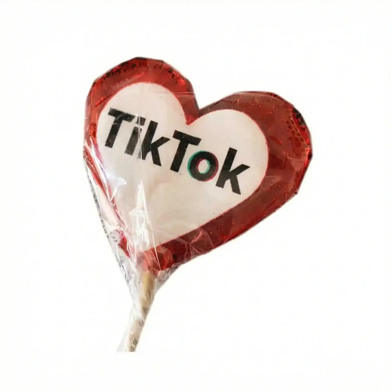 Corazón de caramelo con la palabra TikTok