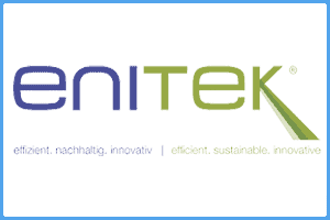 Logo von enitek mit Slogan "effizient, nachhaltig, innovativ".