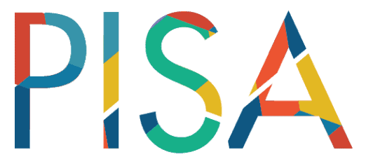 Grafik mit PISA Logo und Kinder in Kita-Umgebung.