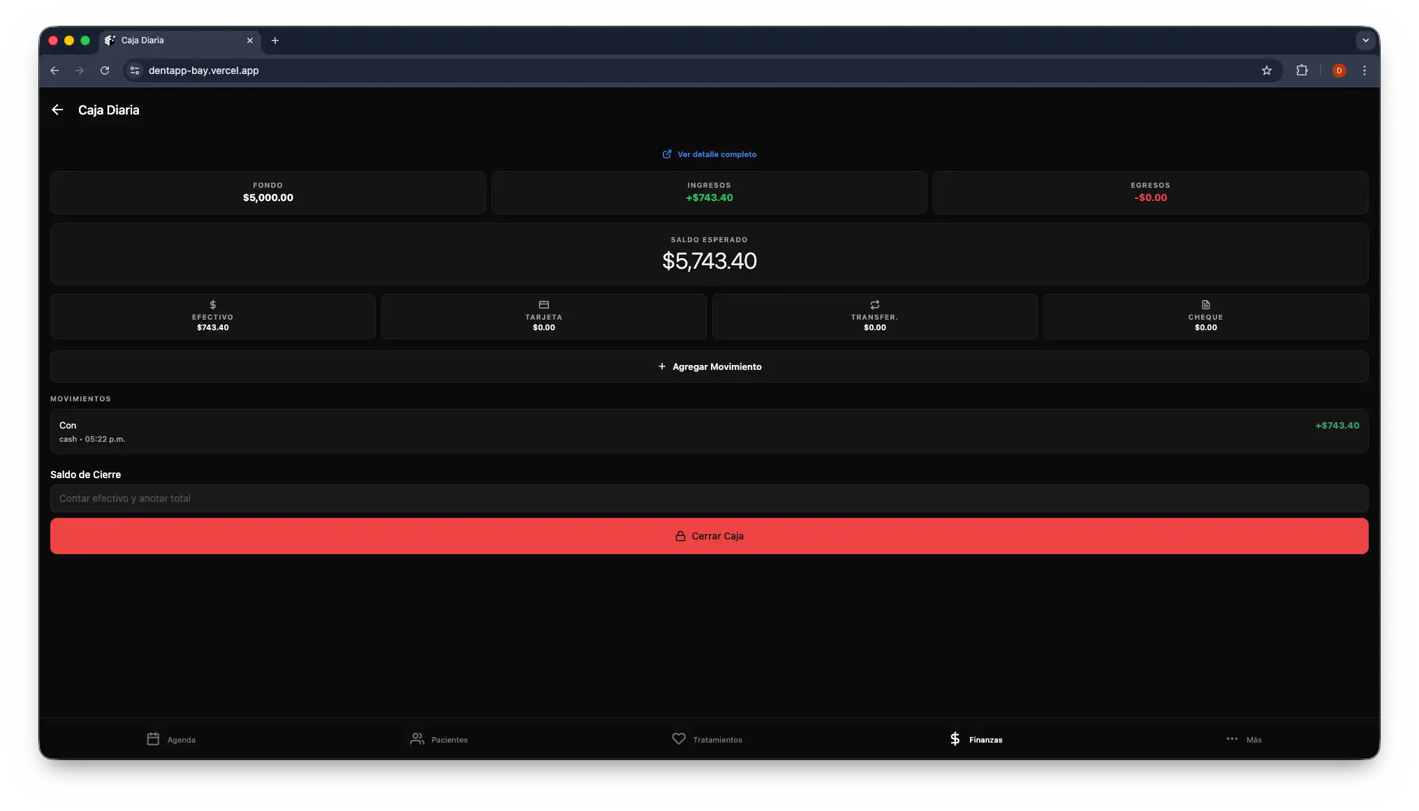 Sistema de gestión dental — captura 6