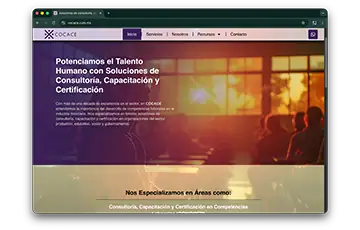 Captura del sitio Cocace