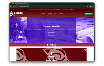 Captura del sitio Ellipse Corte Laser