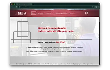 Captura del sitio Seisa Industries