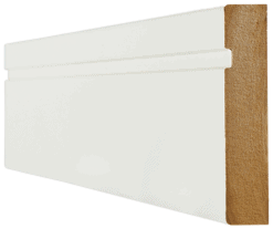 18X146 WHITE WRAPPED SINGLE GROOVE SKIRTING (4X3M LENGTHS)