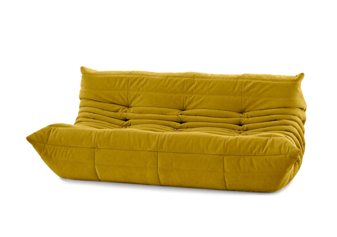 Ligne Roset Togo Large Settee: Alcantara Curry
