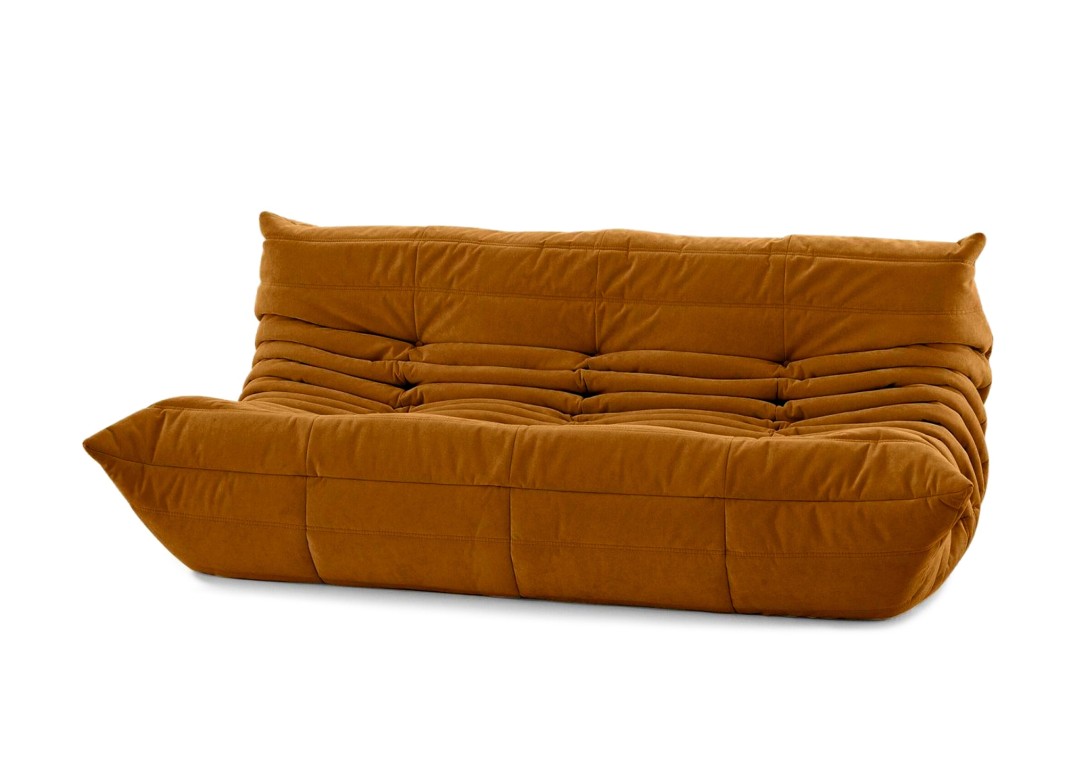 Ligne Roset Togo Large Settee: Alcantara Dark Curry