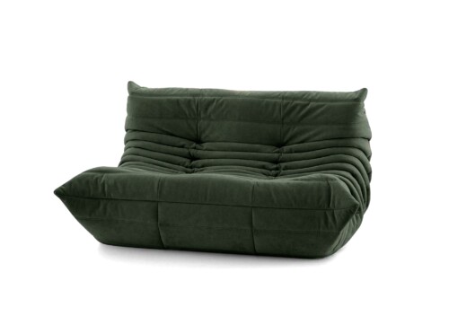 Ligne Roset Togo Small Settee: Alcantara Kiwi
