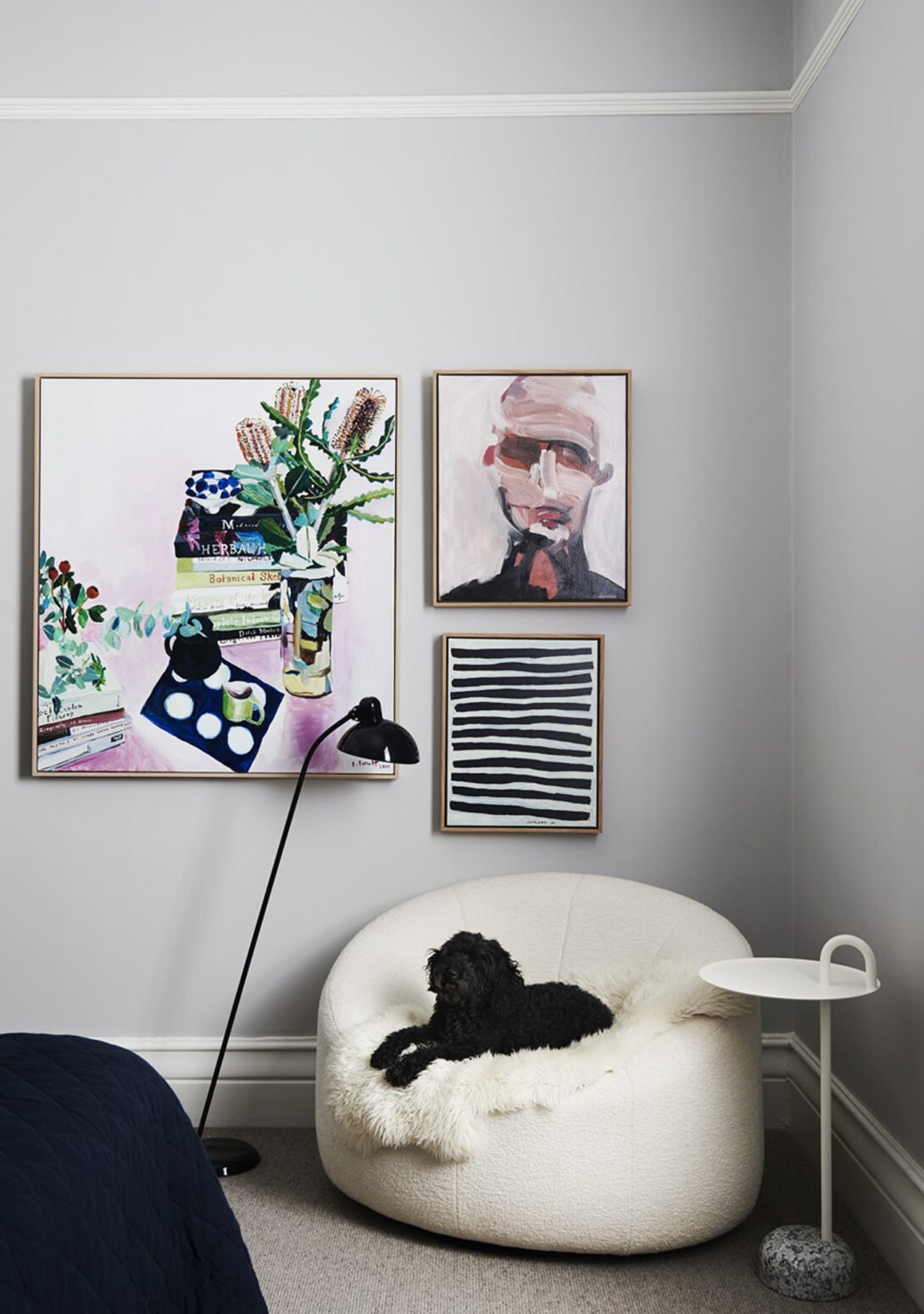 Ligne Roset Pumpkin Swivelling Armchair: Parade Ecru. Credit: TDF, Laminex, Eve Wilson.