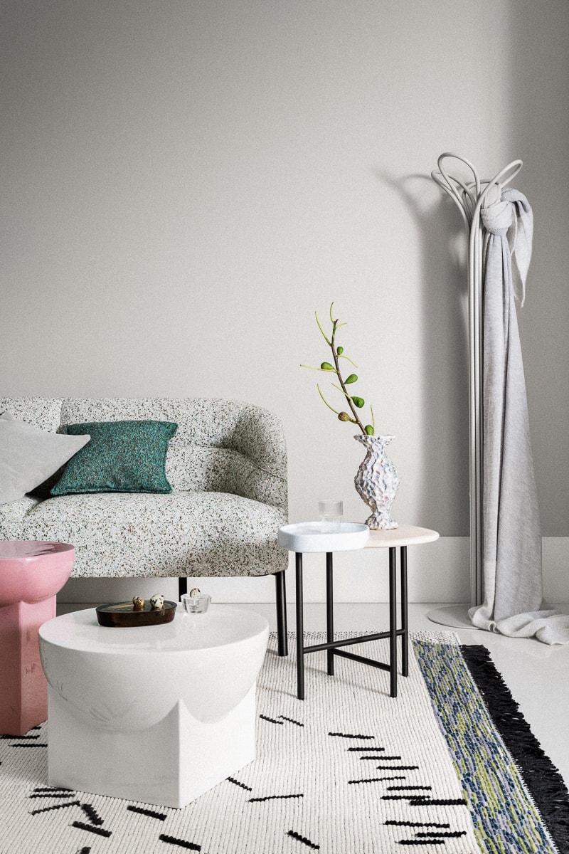 Wittmann Odeon Dining Sofa: Fleur Winter