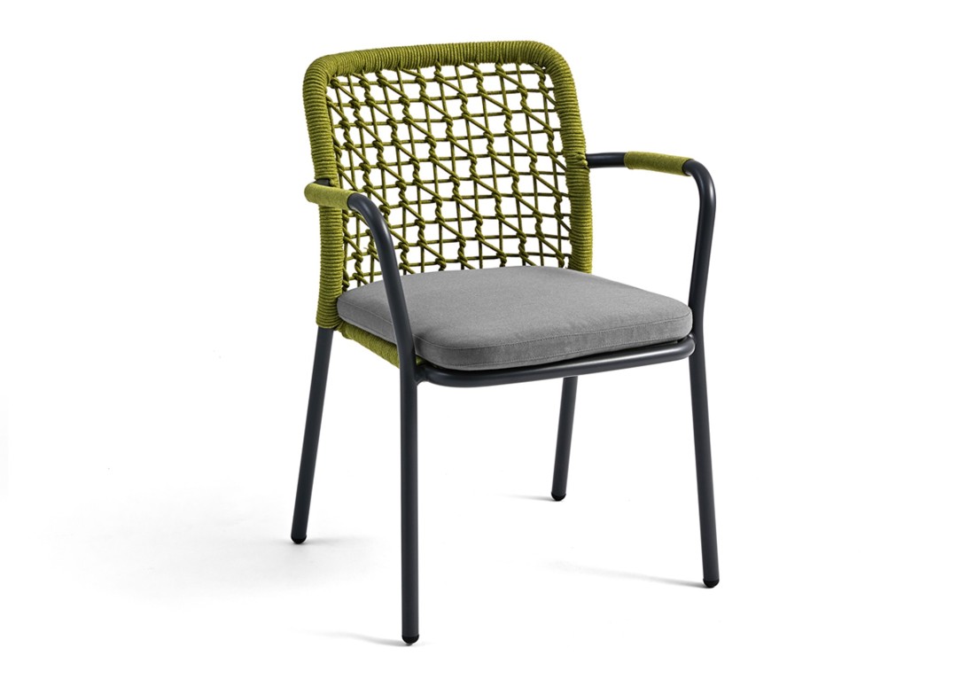 Kun Design Banyan Tree Dining Armchair: Anthracite, Green, Sumbrella Dark Grey