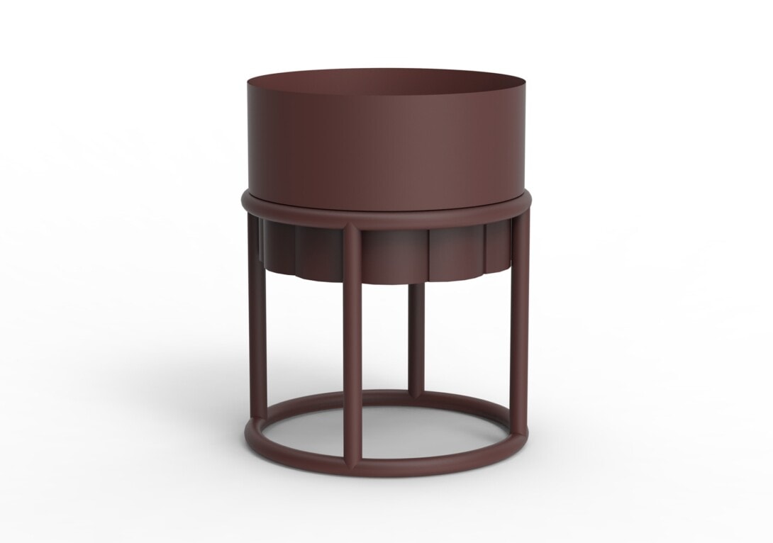 Kun Design Lotus Planter With Stand: TerraCotta
