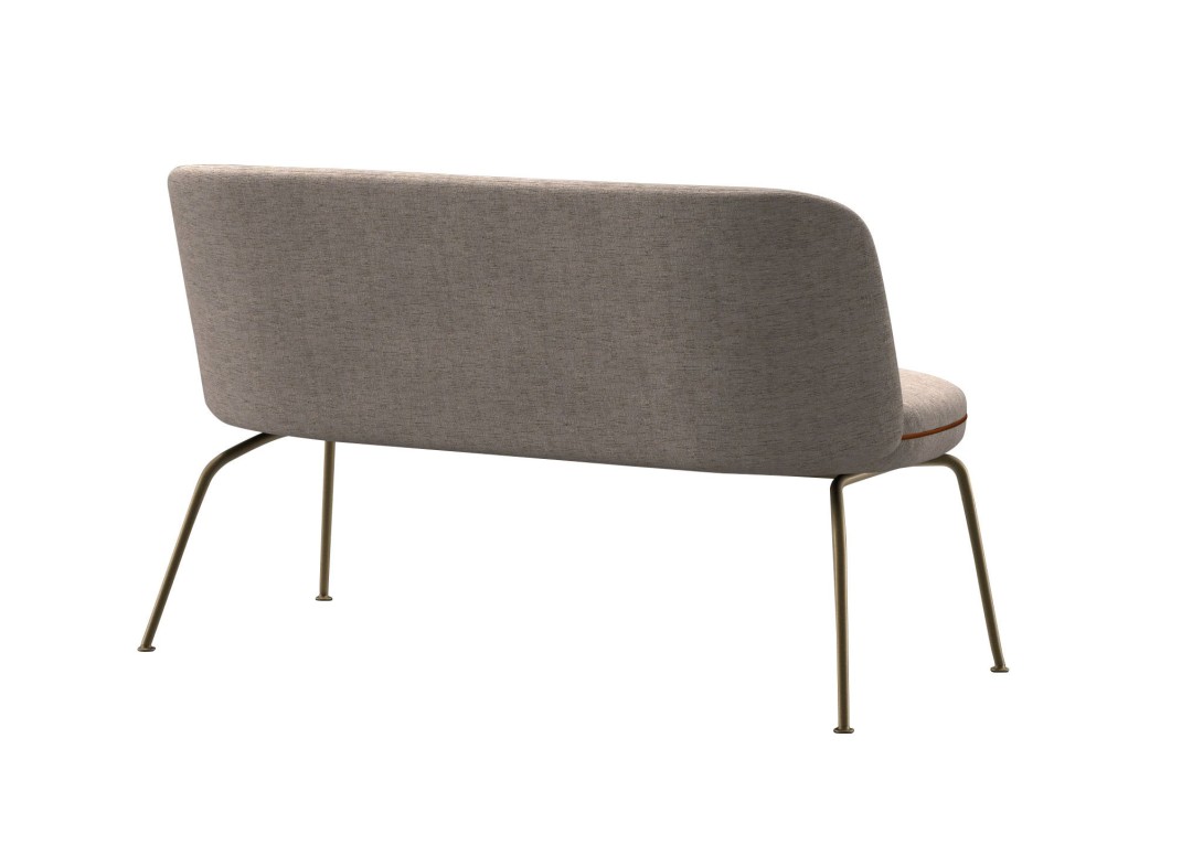 Merwyn Dining Sofa Eclipse Day Seat Cognac Piping Brass Legs Wittmann
