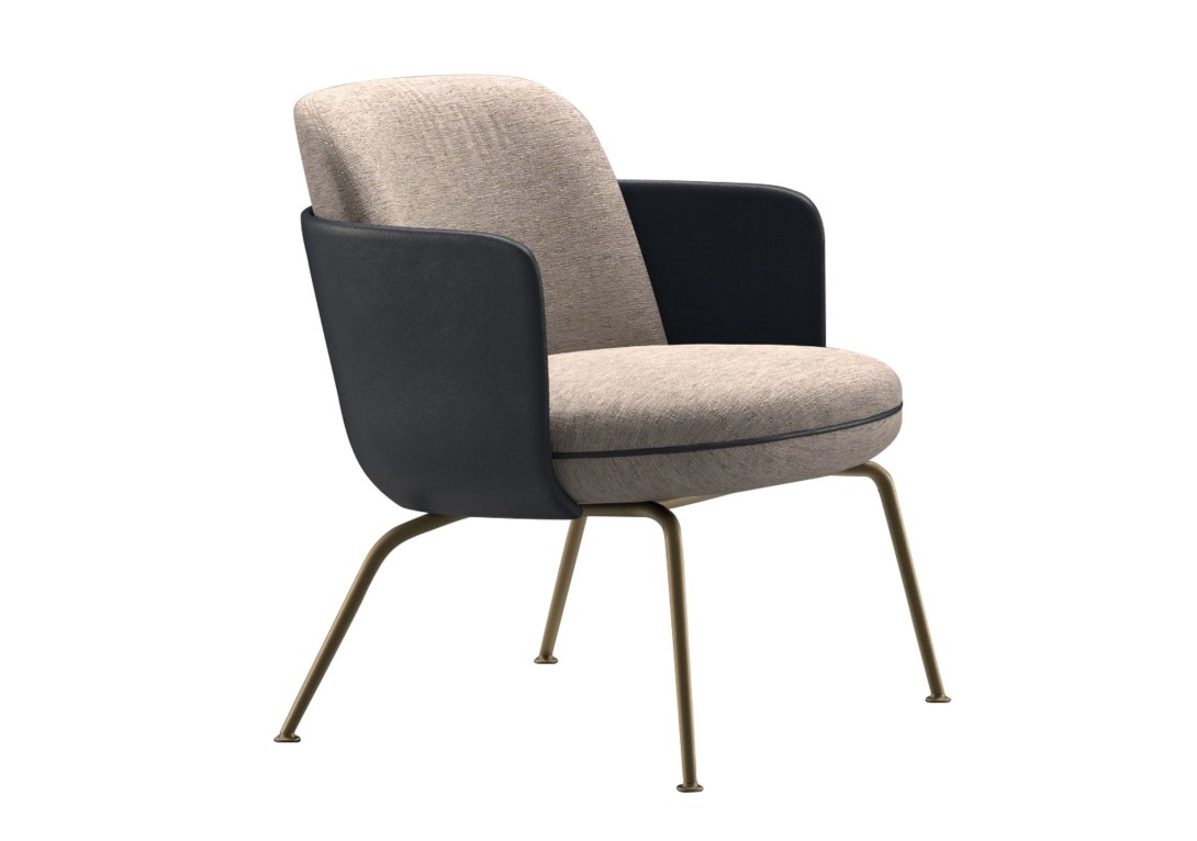 Merwyn Lounge Chair in Eclipse Day Seat Atlantik Shell Brass Feet Wittmann
