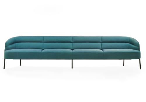 Wittmann Odeon Dining Sofa: Arena Petrol Blue