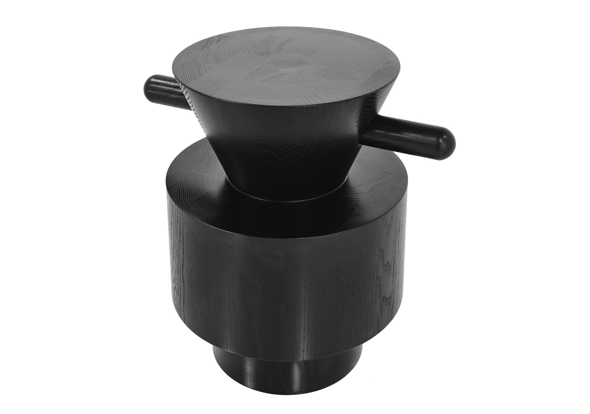 Wittmann Grain Cut Side Table: Black