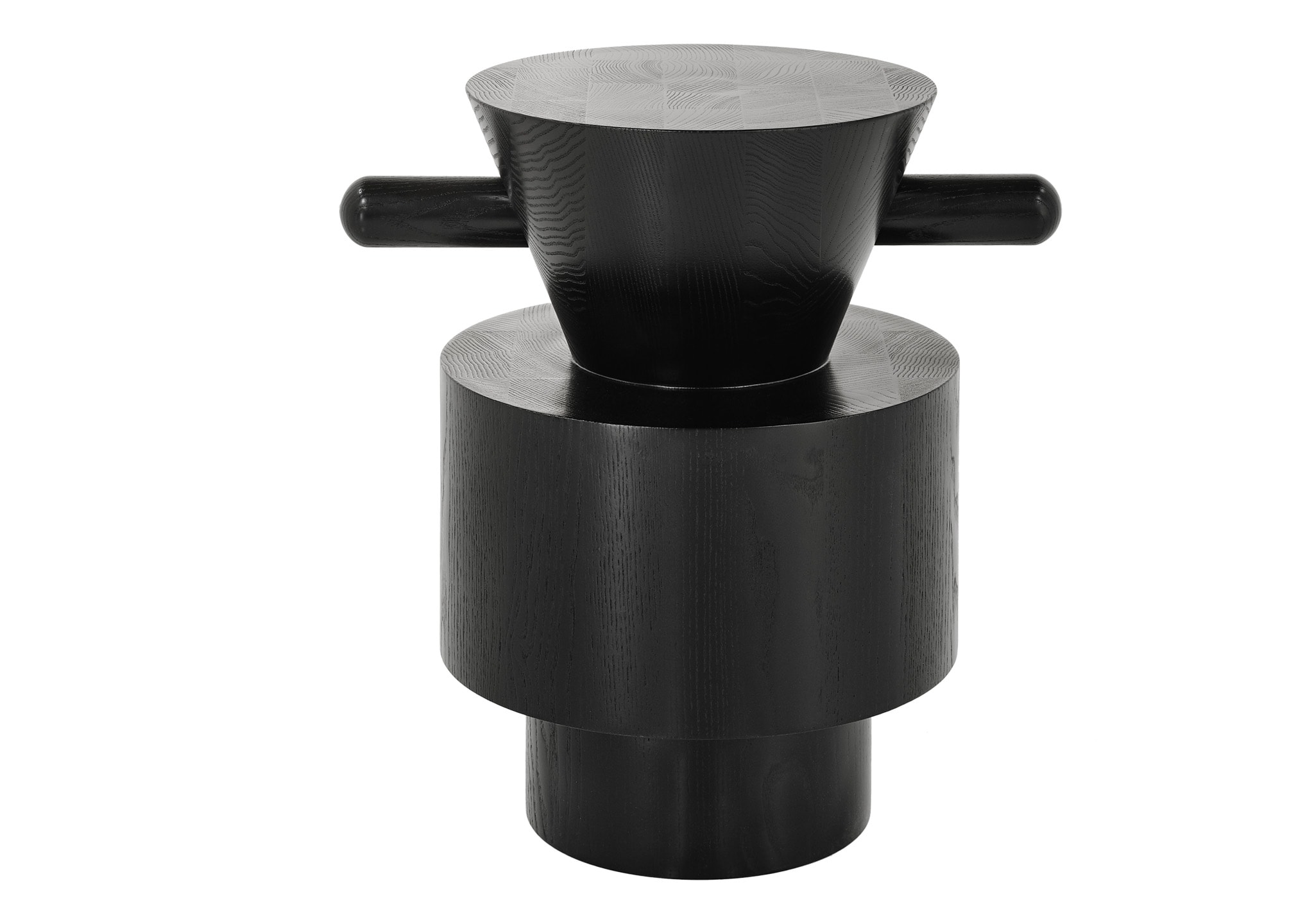 Wittmann Grain Cut Side Table: Black