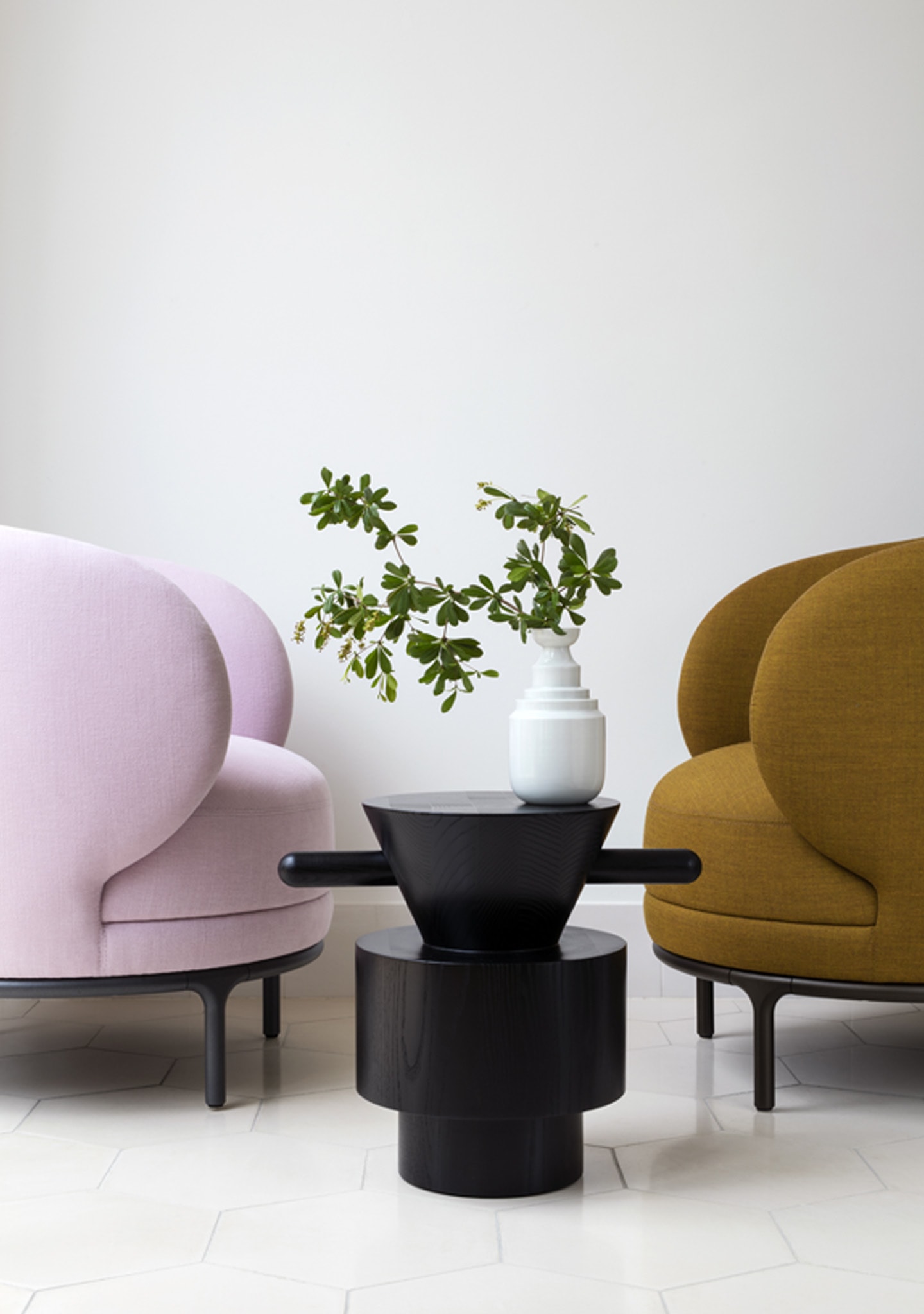 Wittmann Grain Cut Side Table: Black