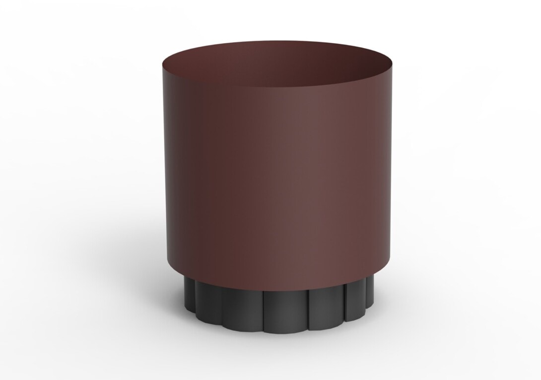 Lotus Planter Kun Design Black Base Terracotta Top
