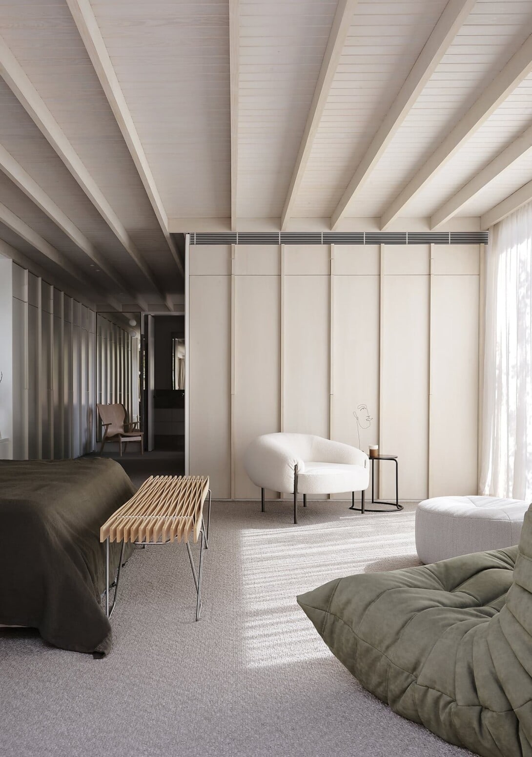 Ligne Roset: Pumpkin Footstool. At Spotted Gum House. Credit: ALEXANDER AND CO, ANSON SMART, CLAIRE DELMAR