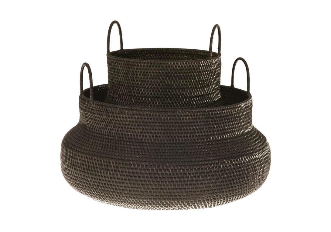 Ligne Roset Along Basket: Black Low and High