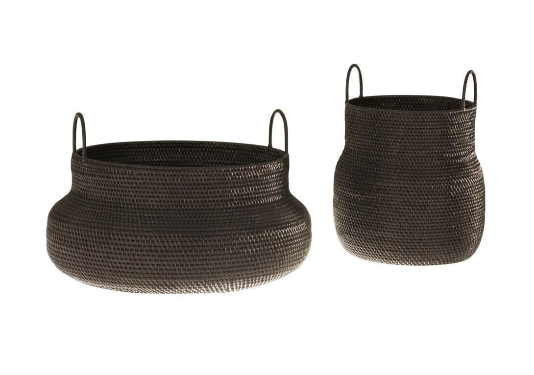 Ligne Roset Along Basket: Black Low and High