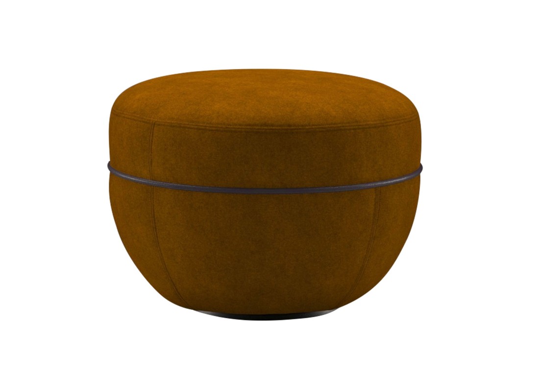 Miles Stool Wittmann Lodern Bernstein Aubergine Leather Piping