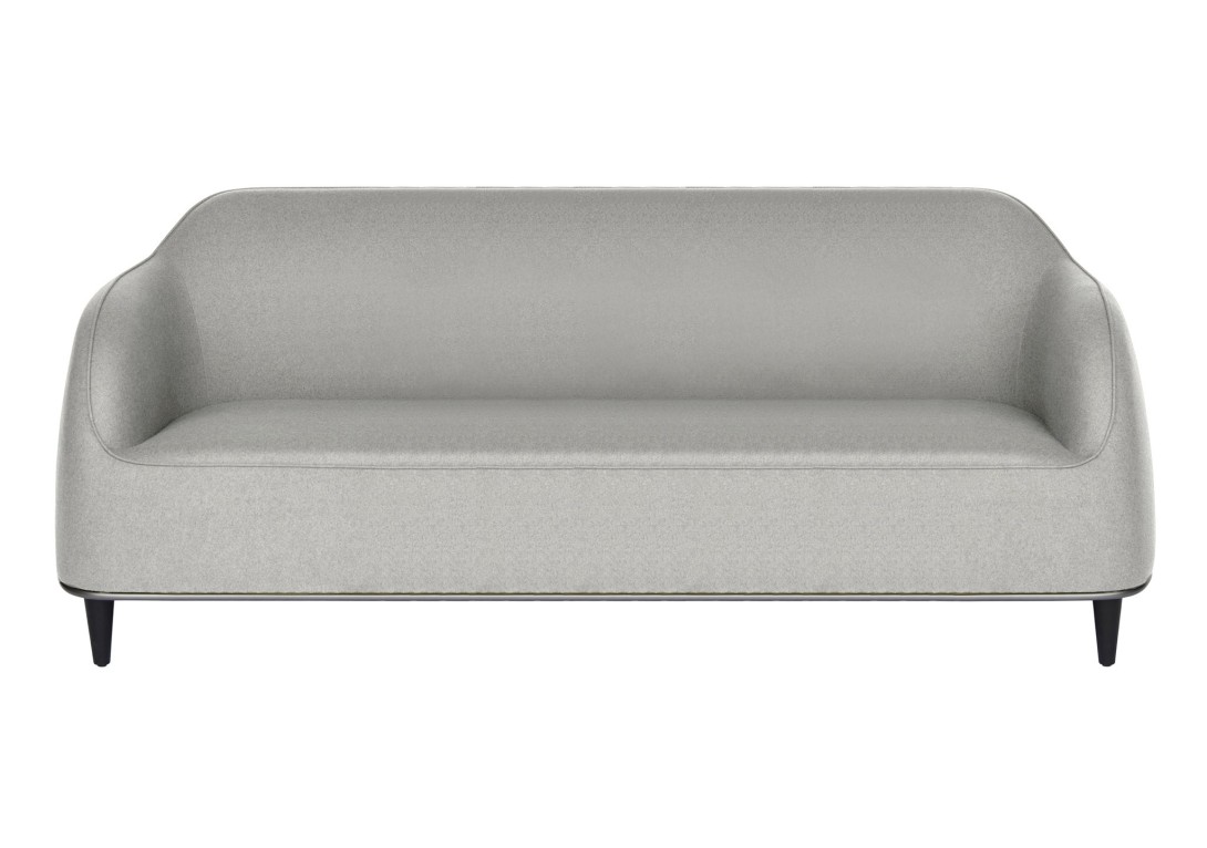 Bear 3 Seater Sofa Grey Marle Fabric Black Oak HC28
