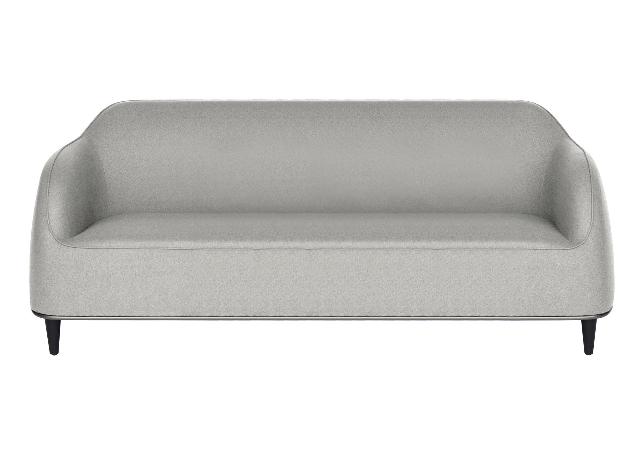 Bear 3 Seater Sofa Grey Marle Fabric Black Oak HC28