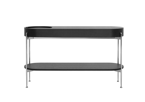 HC28 Cosmo Moon Console: Black Oak, Black Titanium Legs