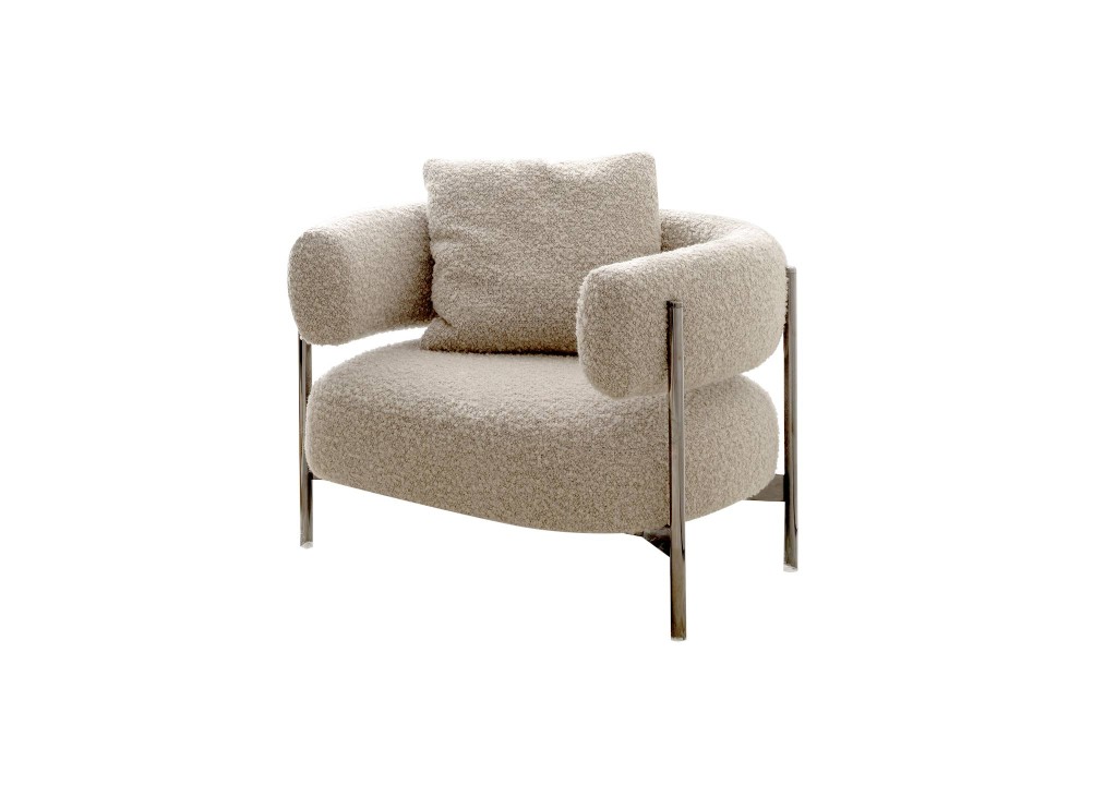 HC28 Cosmo Cini Armchair with cushion: Gorky 01-05-03, Dark titanium legs