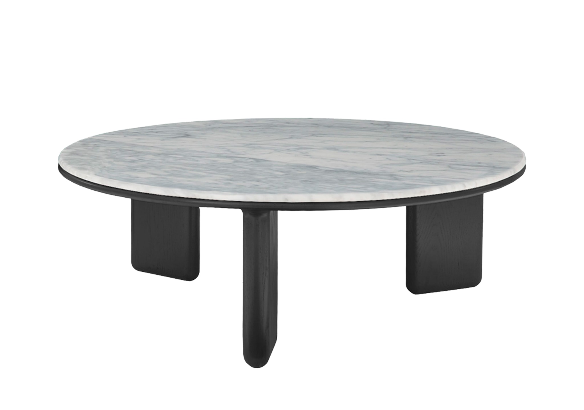 HC28 Oasis Coffee Table: Black Oak and White Venetian Marble