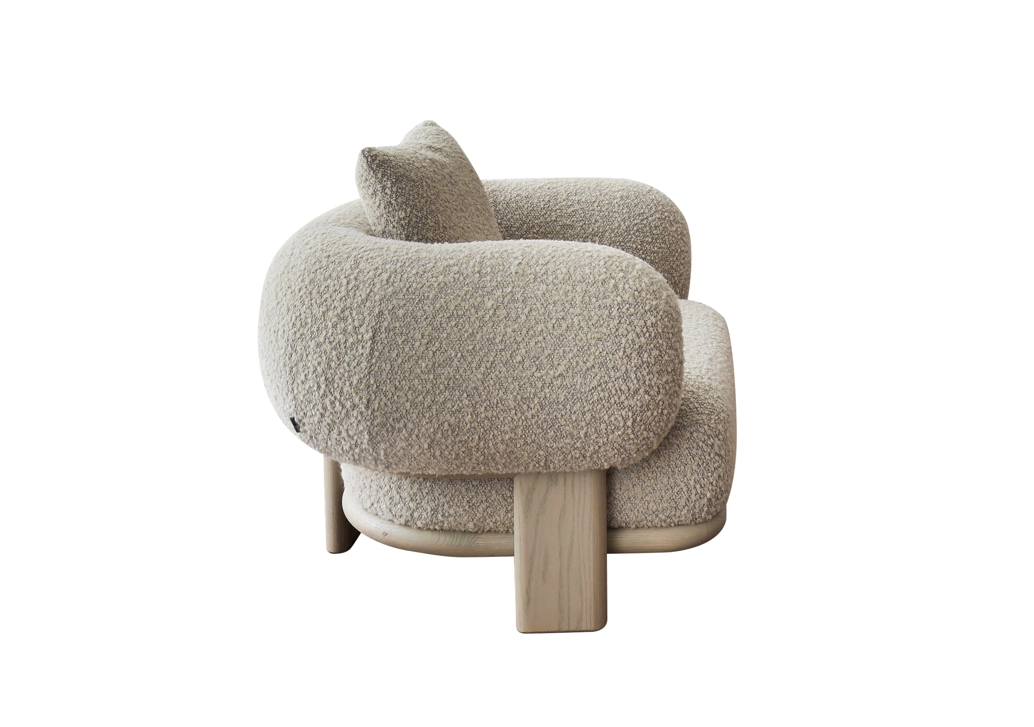 HC28 Cosmopolitan Bol Armchair: Gorky / Brushed White Oak