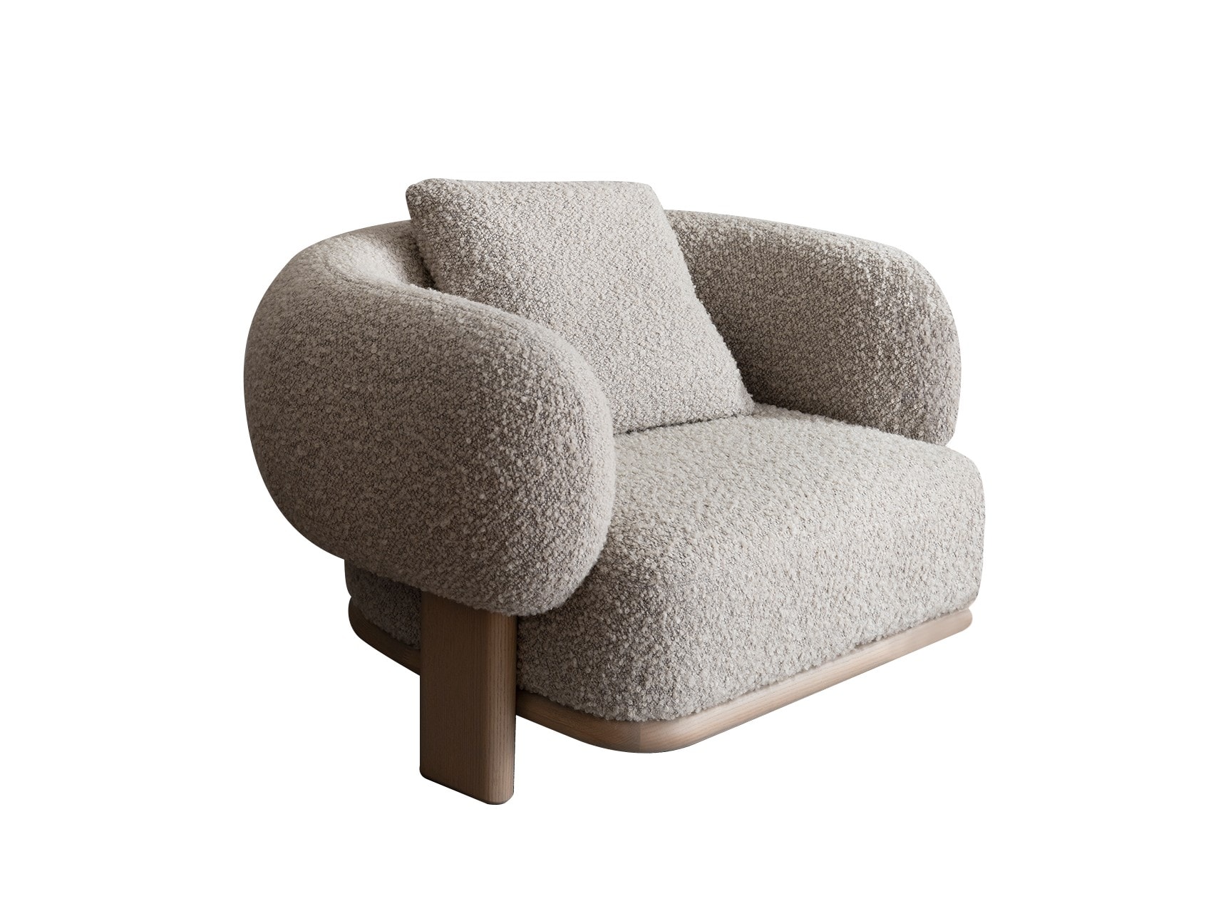 HC28 Cosmopolitan Bol Armchair: Gorky White Oak
